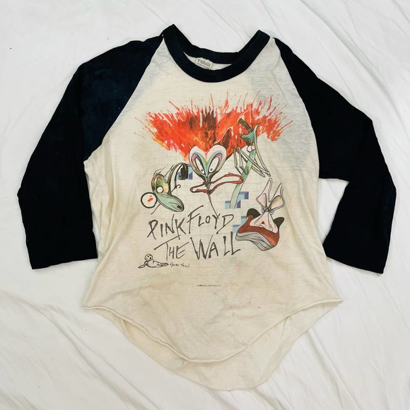 VINTAGE 1982 Pink Floyd Tour Shirt The Wall Distressed Fits Small